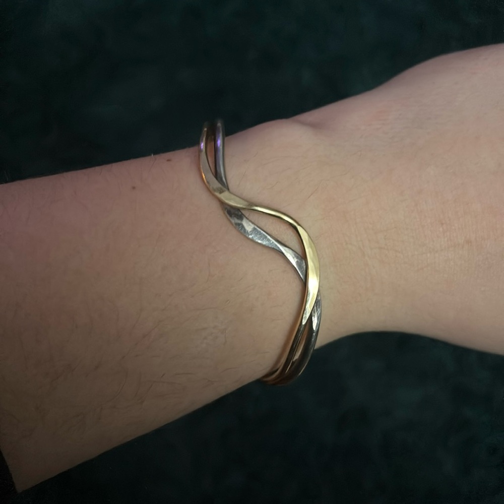 PETER JAMES 14K Gold Filled Sterling Silver Bracelet Current Cuff